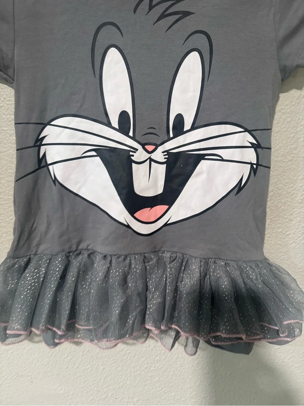 LOONEY TUNES Bugs Bunny Toddler Girls Halloween T-Shirt Dress size 6-6X